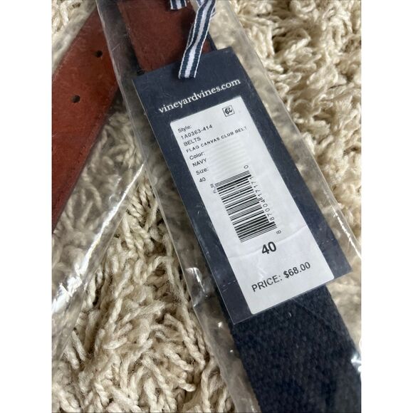 NWT Vineyard Vines American Flags Canvas Club Belt Mens 40 - Picture 6 of 11